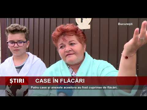 Case mistuite de incendiu, în București