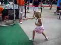 zoie the princess throws out a pitch