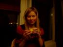 Jasi eating her first ferrero rocher ^^