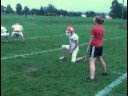 Female football player is getting her kicks