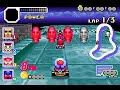 Here comes a video from the racing game Konami Krazy Racer (Wai Wai Racing in Japan) for the Gameboy Advance. This game was the first racing game on this machine and was released months before Mario Kart Super Circuit. This game features a lot of Konami characters : Goemon (Gambare Goemon), Takosuke (Parodius), Dracula (Castlevania), Cyborg Ninja (Metal Gear Solid), Pastel (Twinbee), prokun (Pawapuru), Moai head (Gradius and Konami regular easter egg), Nyami (Pop n' Music), Bear Tank (Rakuga kids), Vic Viper (Gradius) and Ebisumaru (Gambare Goemon).
