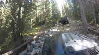 2 Supercharged jeeps climbing SOB Hill at Red Cone