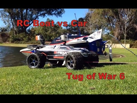 RC Boat vs RC Car Tug of war 6