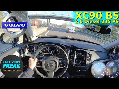 2022 volvo xc90 b5 awd 235 ps top speed autobahn drive pov