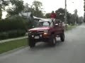 Truck stunt gone wrong.