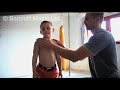 GALATI, ROMANIA - Giuliano Stroe aged 6 and his brother Claudiu, 4, show off their muscles and tricks at their home gym (August 9). The two brothers ,aged just 6 and 4, are trained intensively for hours each day by their father Iulian, 35. He is determined to turn his boys into stars, known for their displays of strength and agility- doing tricks that many adult athletes would find impossible. Showing off his six pack and muscular arms, Giuliano is an Internet hit on sites like youtube, where his videos have over six million views. He claims the boys love working out saying, 