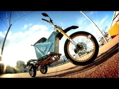 M3E, three wheel electric motorcycle, delivery tilting trike