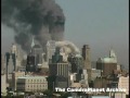 Shot of towers burning, South tower collapses. View from... Shot of towers burning, South tower collapses. View from...