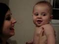 blowing in baby's face