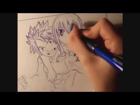 how to draw natsu x lucy