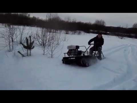 Мотобуксировщик Ahtar по снегу