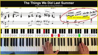 'The Things We Did Last Summer' - solo jazz piano tutorial