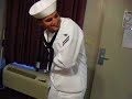 Borgese irons his uniform