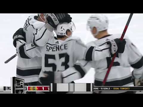 Jordan Spence with a one timer vs. Chicago Blackhawks