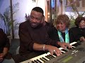 this footage is taken from an afternoon of sitting around the piano at the church andrae & sandra crouch pastor in pacoima, ca. they gathered there for a bet interview to promote bil carpenter's book 