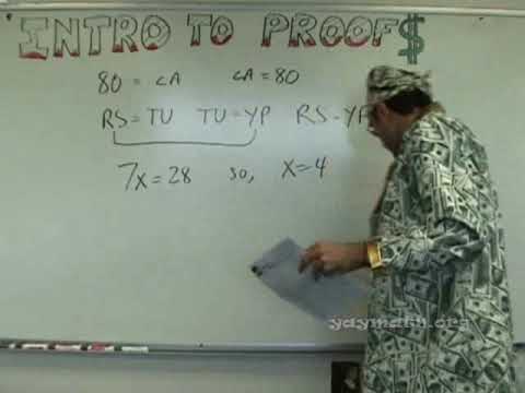 geometry - Math money, baby! In this important lesson, we introduce the concept of proofs in Geometry. We start with a quick run through of some common properties, then...