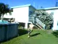 Me high jumping into pool