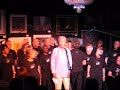 the young at heart chorus backs up david byrne singing his new song one fine day in the paris bar, nyc, 10/7/07. patsy linderme and jean hatch are featured. apologies for the jerky pan, but i wanted to give the band some love.