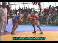 Pin in tall vs short female freestyle wrestling match