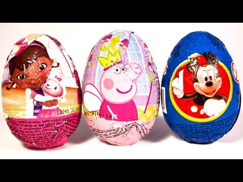 Surprise Eggs Mickey Mouse Peppa pig Huevo Kinder Sorpresa easter egg by Unboxingsurpriseegg