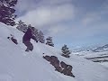 aaron doing a nice litte drop into some pow in jackson backcountry