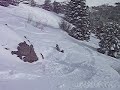 aaron doing a nice litte drop into some pow in jackson backcountry
