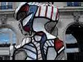 Escultura Jean Dubuffet próxima ao Rio Sena Escultura Jean Dubuffet próxima ao Rio Sena