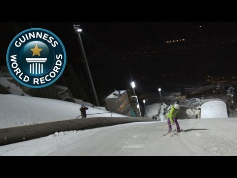 Fastest backwards skiing, downhill -- Video of the Week 20th June -- Guinness World Records
