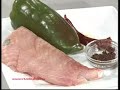 Bonito asado con ajos y pimientos verdes