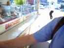Brent eats a Bratwurst