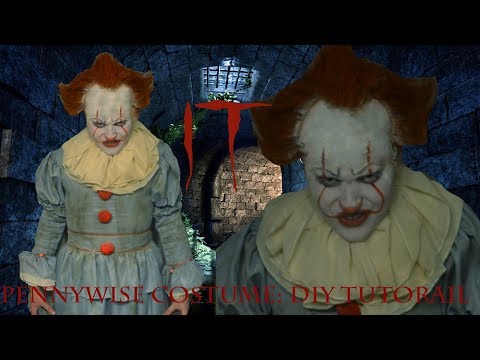 IT 2017 Pennywise Costume Tutorial (Wig, Makeup, and Costume) DIY Cosplay Halloween