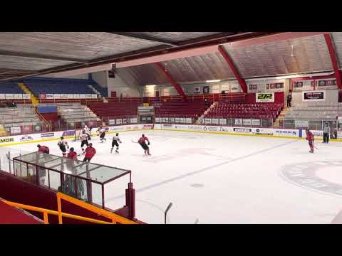 Shot from blue line . Back check  ( Red 20)