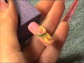 Acrylic nail modelling (Orange & Green) Acrylic nail modelling (Orange & Green)