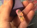 acrylic nail modelling  orange   green 