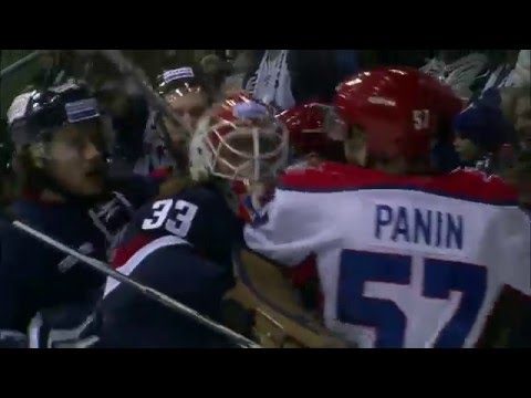 Barry Brust joins major brawl behind his own net
