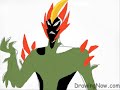 How to draw swampfire from ben 10 alien force