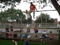 failed frog splash off a cage