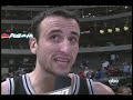 stackhouse takes ginobili down to the floor
