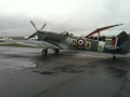 Spitfire engine startup spitting fire smoke and flames