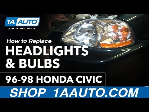 How To Install Remove Change Headlights and Bulb 1996-98 Honda Civic