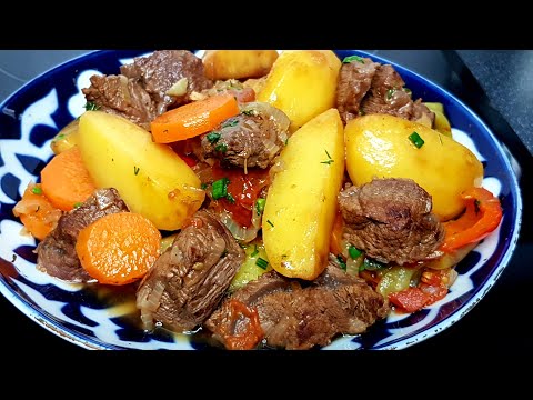 Знаменитое блюдо нашей "Чайханы". Тушёное мясо с картофелем!!!