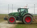 Fendt 924 + huard 8 fers et Massey 8160 + 4 fers
