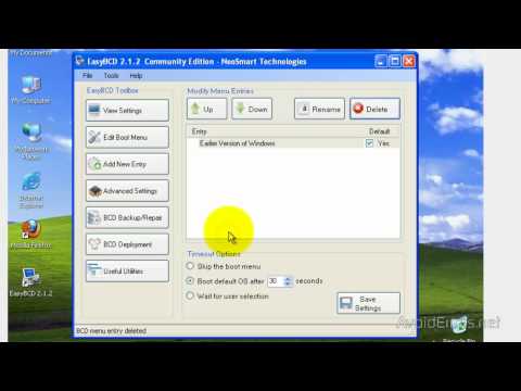 how to eliminate dual boot xp