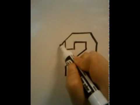 how to draw three d'numbers
