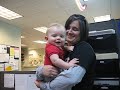 austin and auntie melanie are playing during his visit to the housing office here at ewu.