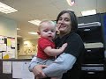 austin and auntie melanie are playing during his visit to the housing office here at ewu.