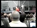 she hits him pretty hard at the end.