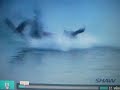 Sebastien Di Pasqua crash 1 and 2 at the 2009 Waterski World Championship