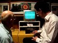 Video game inventor Ralph Baer and video game historian David Winter play with the Brown Box, the last prototype of the first home video game in the world.