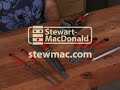 dan erlewine shows what each tool in stewmac's nutmaking tool kit is for.